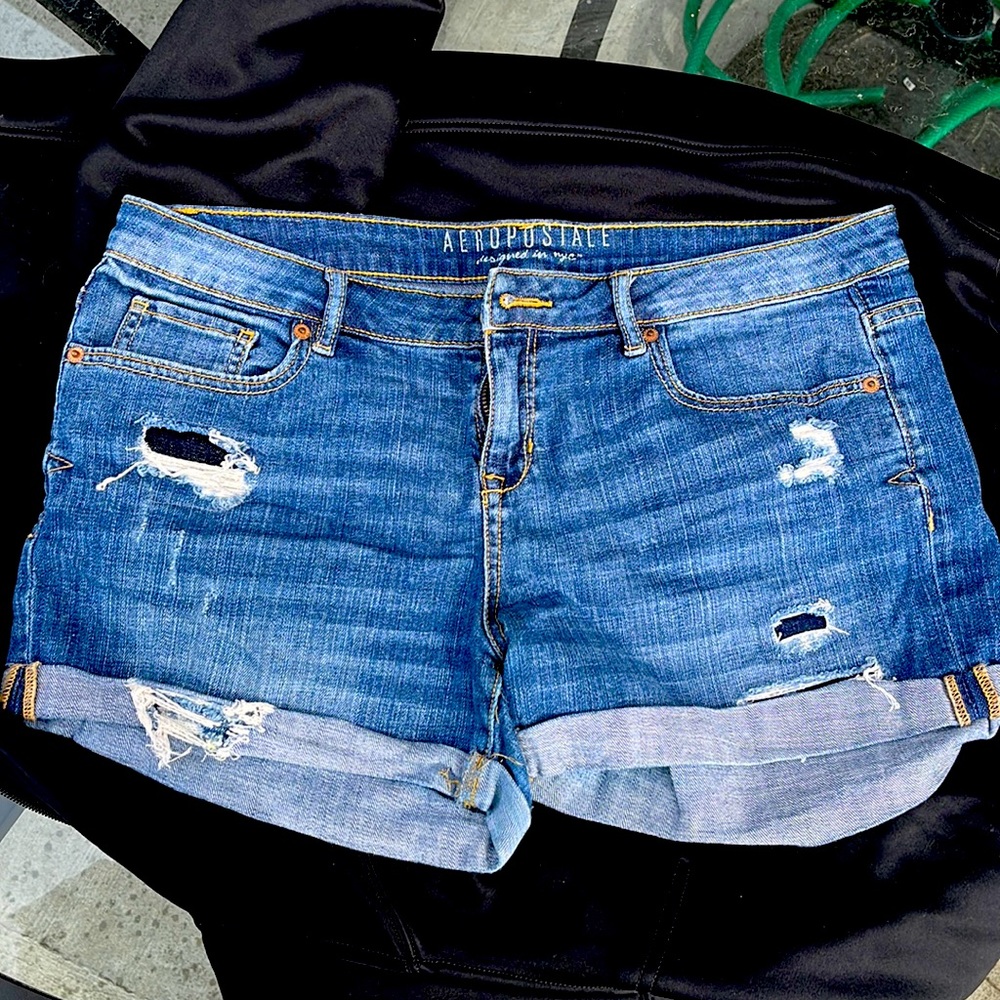 Aeropostale denim shorts (mid rise) (plus size)